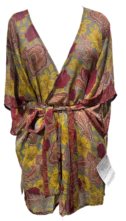 PRG4997 Sheer Avatar Pure Silk Kimono-Sleeved Jacket with Belt