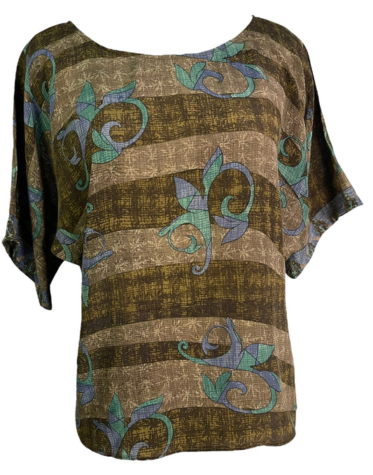 PRC6673 Avatar Pure Silk Side Slit Top