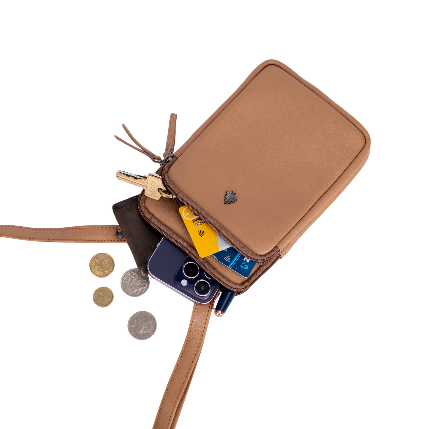 Greenwood Leather - Greenwood Oslo Compact Crossbody : Beige