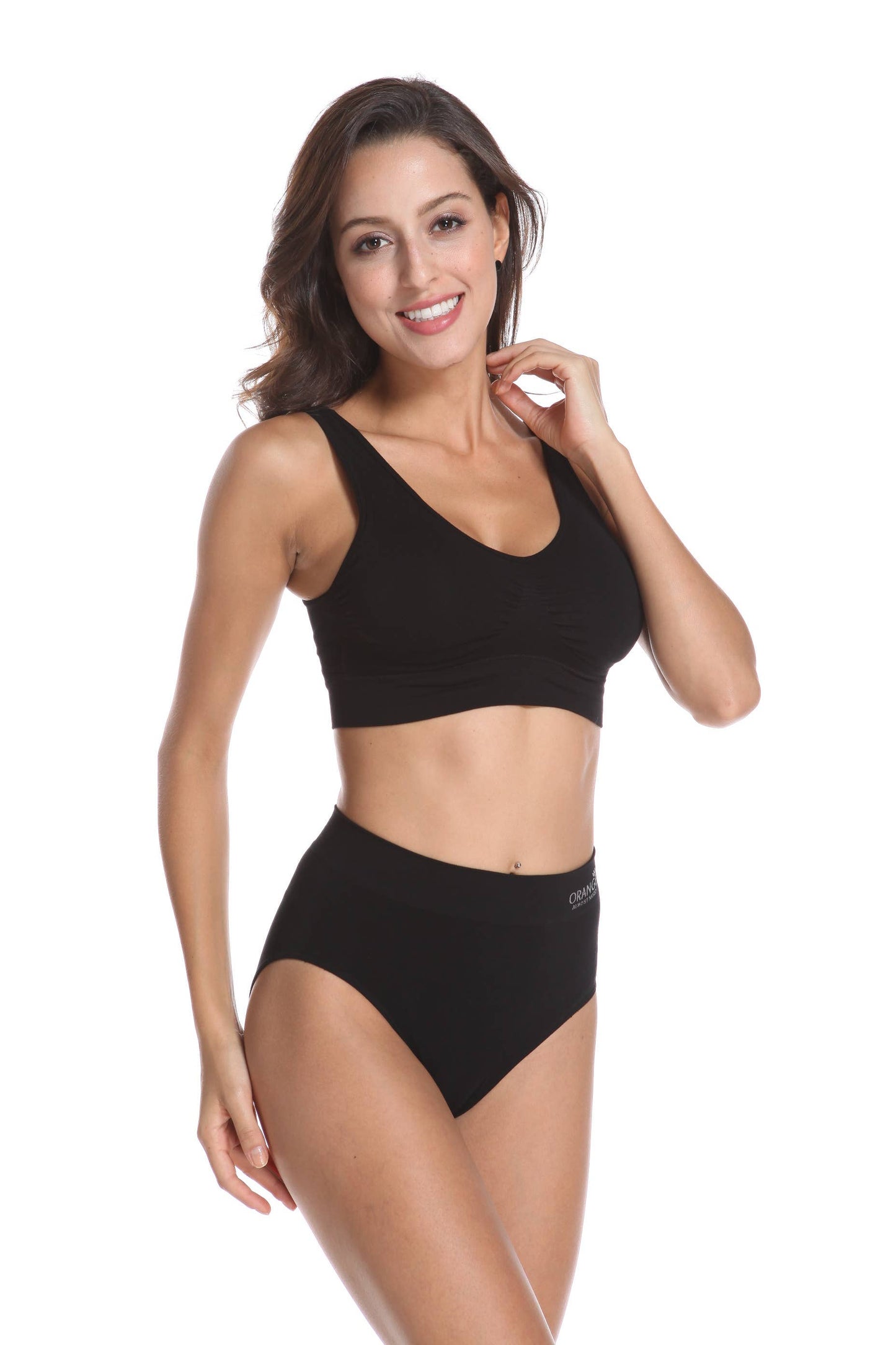 Orange Fashion Village - High Rise Cut Full Brief: Black / (2 S/M : 2 LX/L : 2 L/XL)