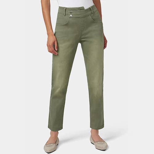 HUE Canada - Hi Rise Girlfriend Denim Skimmer: Olive Wash / XL