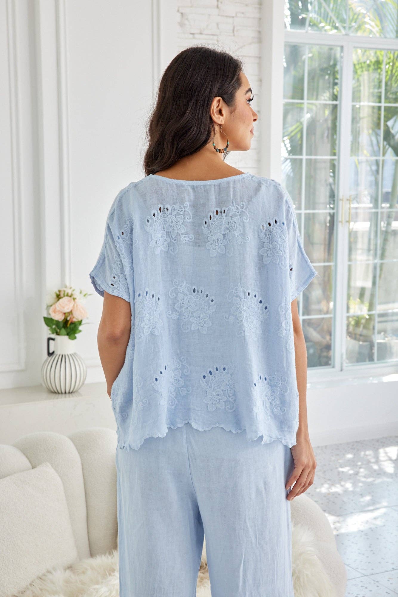OFV - Lula's Eyelet Blouse: White / S/M-L/XL