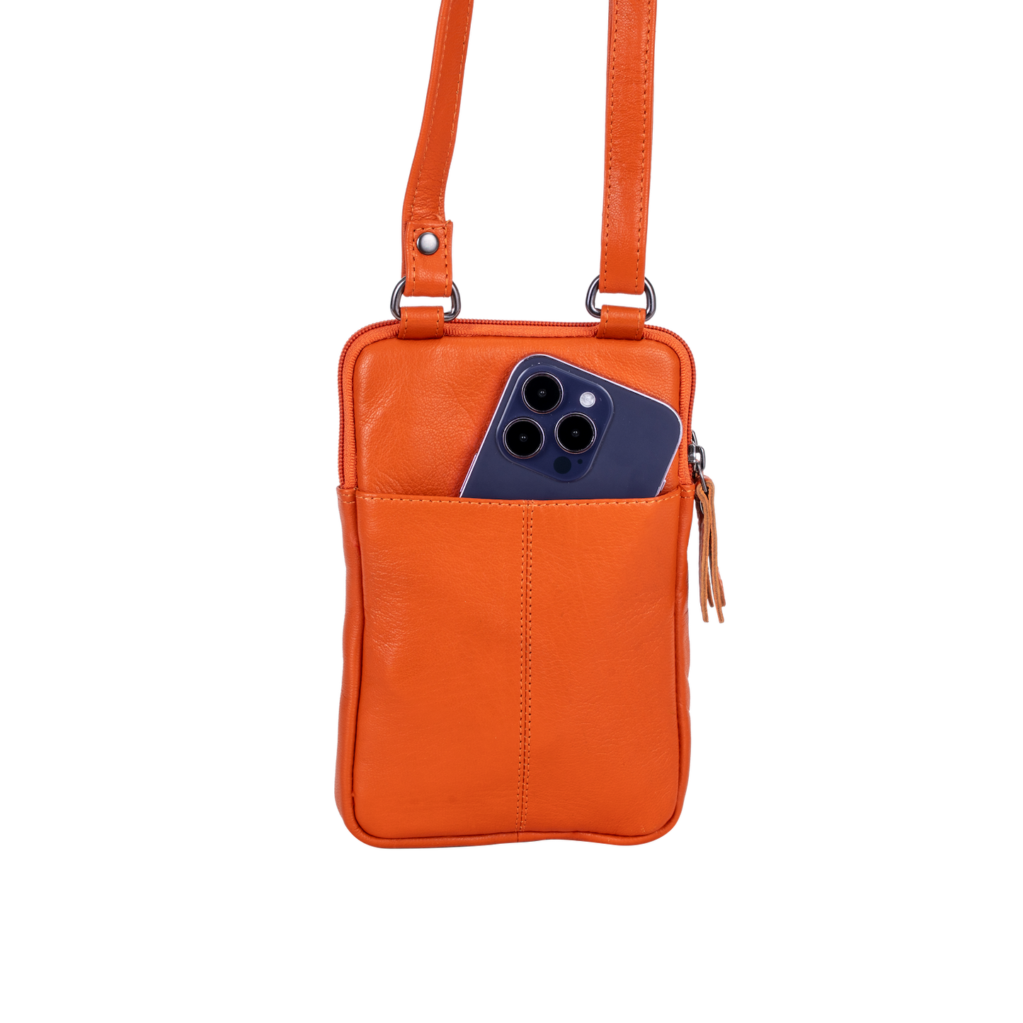 Greenwood Leather - Greenwood Oslo Compact Crossbody : Orange