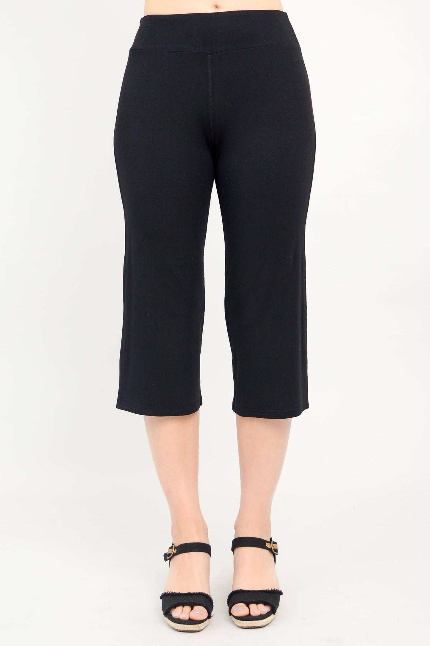 Blue Sky Clothing Co LLC - Yoga Capri, Black, Bamboo: 1X
