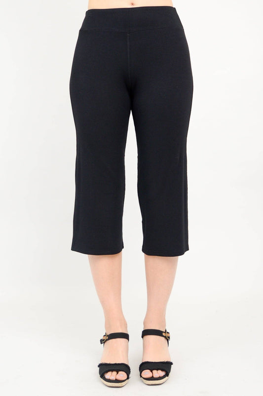 Blue Sky Clothing Co LLC - Yoga Capri, Black, Bamboo: SMALL