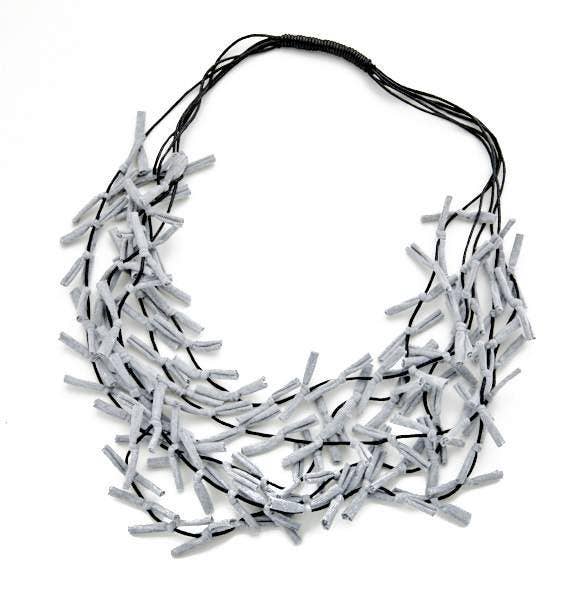 Suzie Blue Canada - Multi Colour Fabric Tie Necklace: Multi Colour