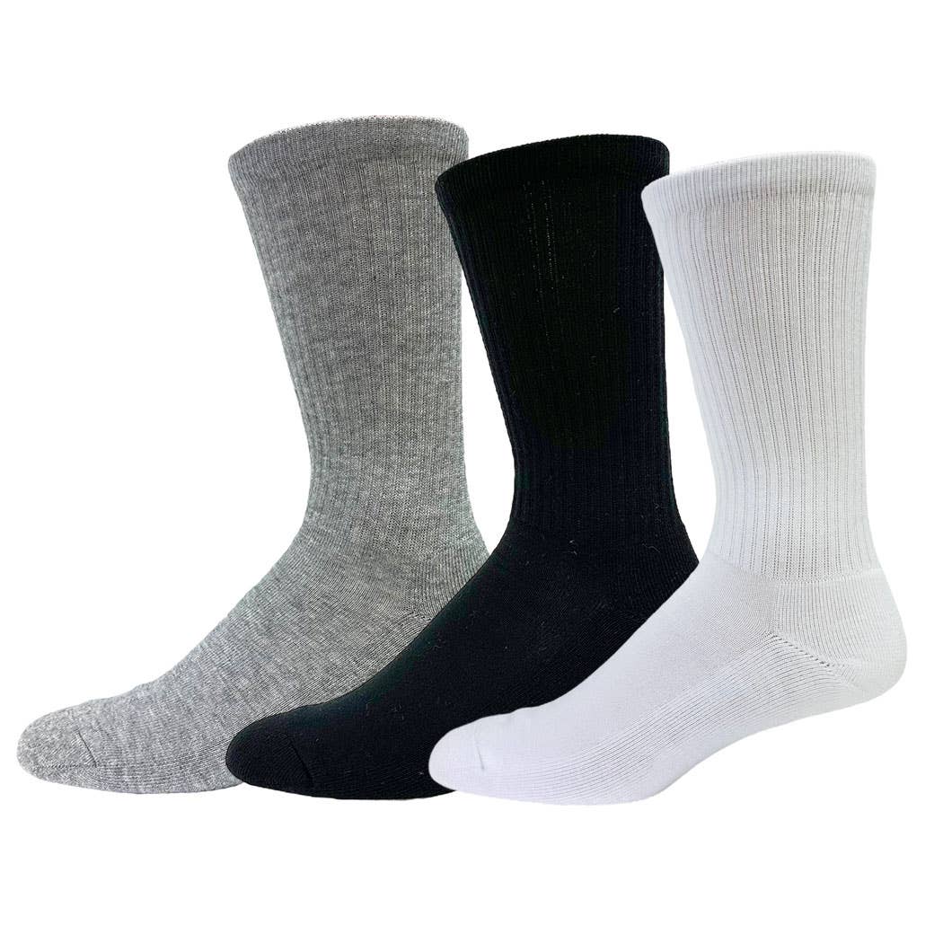Dot- Men's Cotton Sport Crew 3 Packs: White Combo