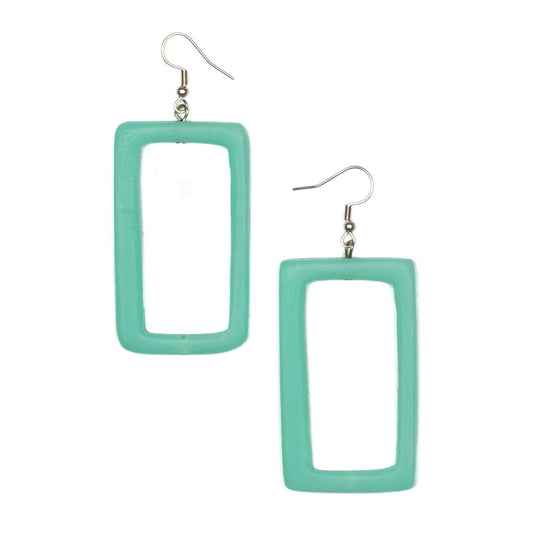Suzie Blue Canada - Resin Rectangular Earring: Turquoise