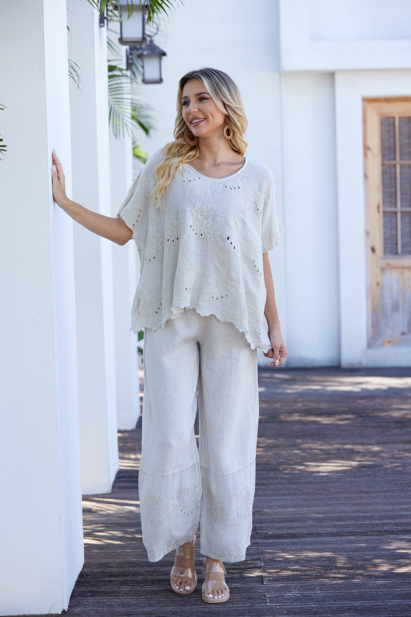 OFV - Lula's Eyelet Blouse: White / S/M-L/XL