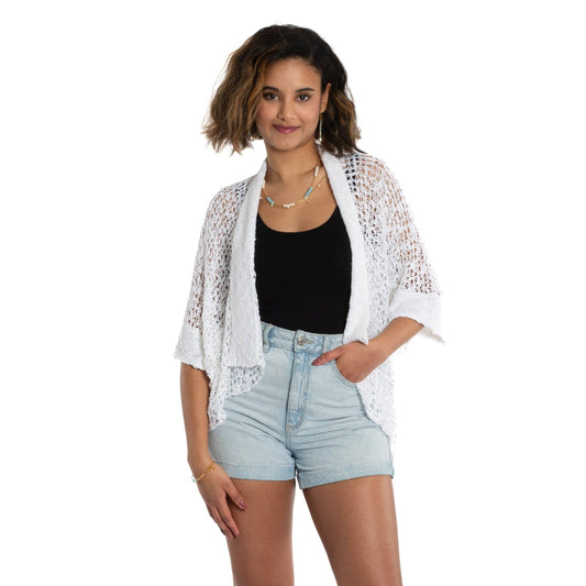 Suzie Blue  S/S Cardi - White