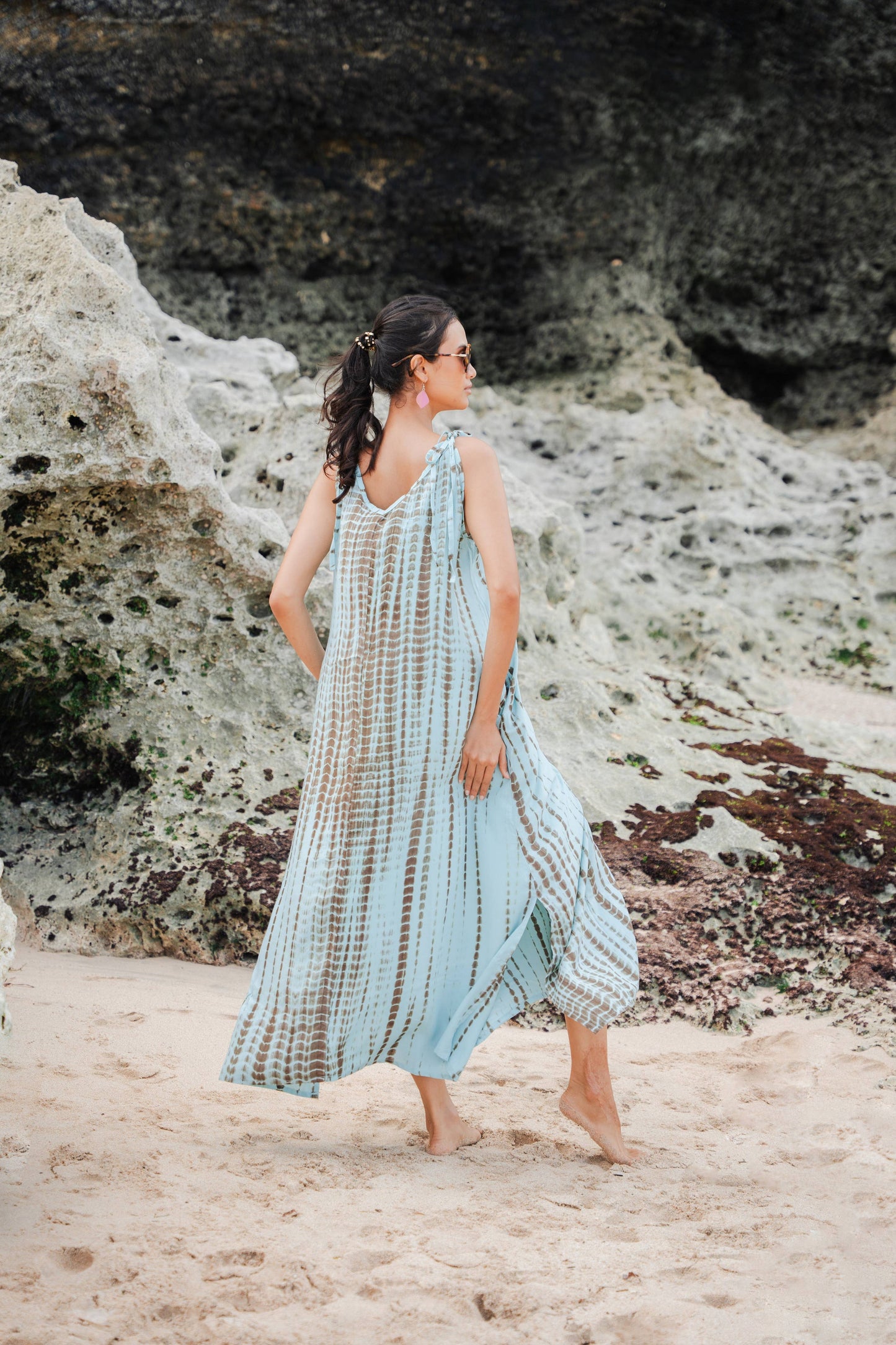Suzie Blue Canada - Simple Bone Tie Dye Dress - Mint
