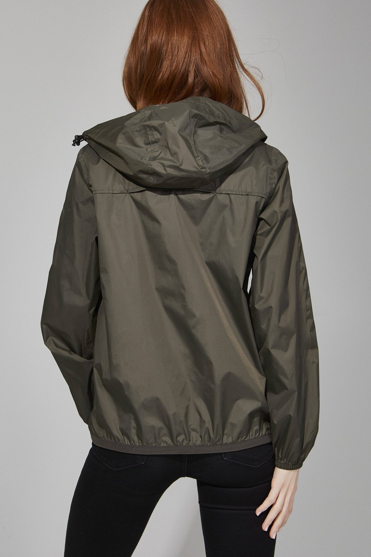 O8 Lifestyle - Women Boyfriend fit - Torba Full Zip Packable Rain Jacket and windbreaker: XS