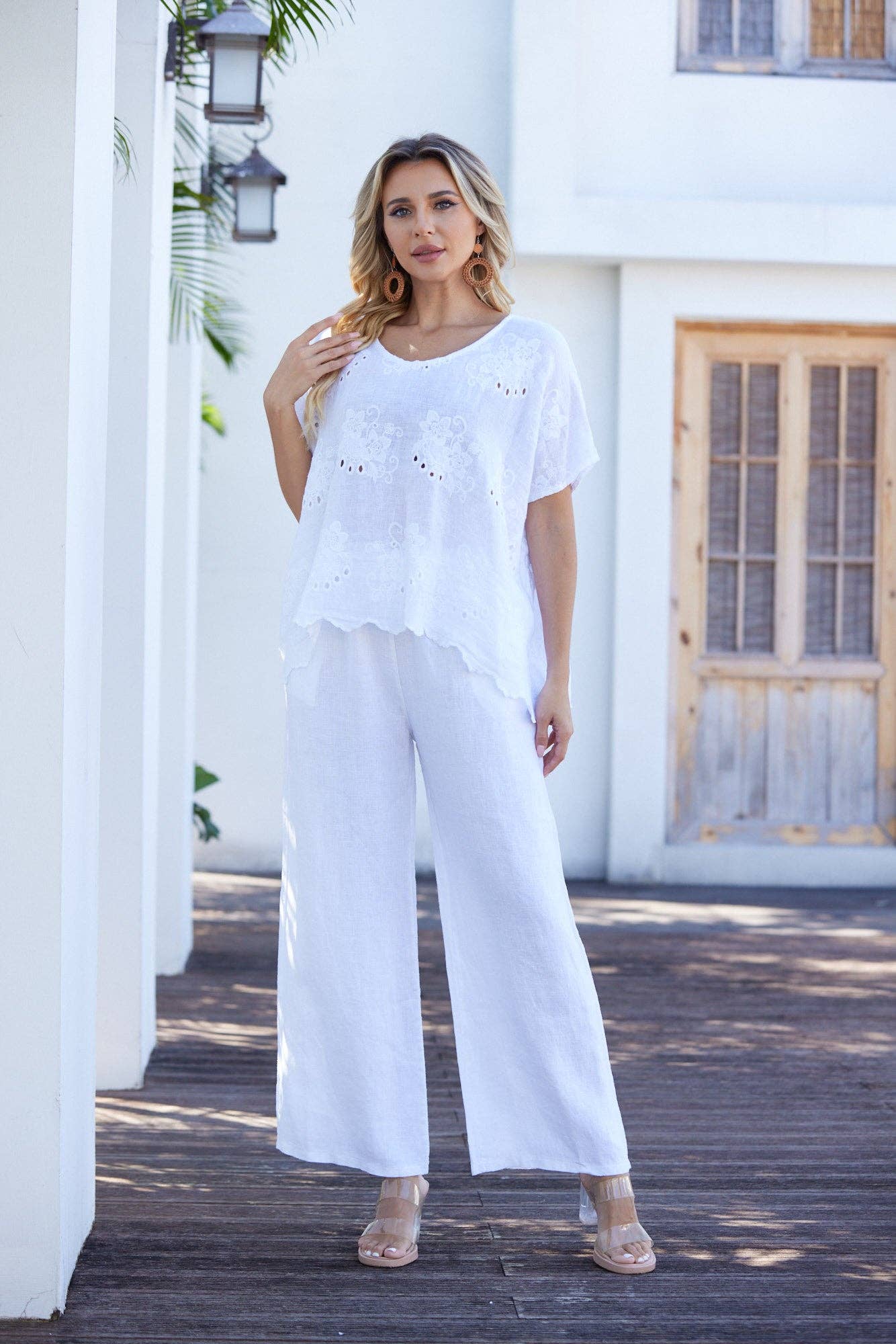 OFV - Lula's Eyelet Blouse: White / S/M-L/XL