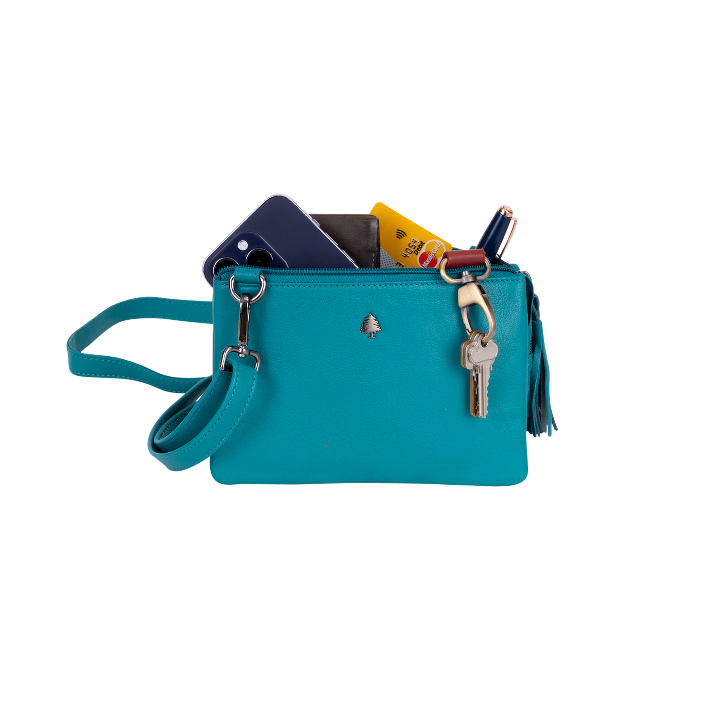 Greenwood Leather - Women's Shoulder Bag Ruby: Turquoise