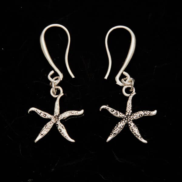 Suzie Blue Canada - Starfish Charm Earrings in Silver Plate